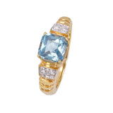 Blue Topaz and Diamond Ring - Mila Gems