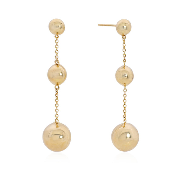 Triple Drop Ball Earrings - Mila Gems