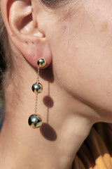 Triple Drop Ball Earrings - Mila Gems