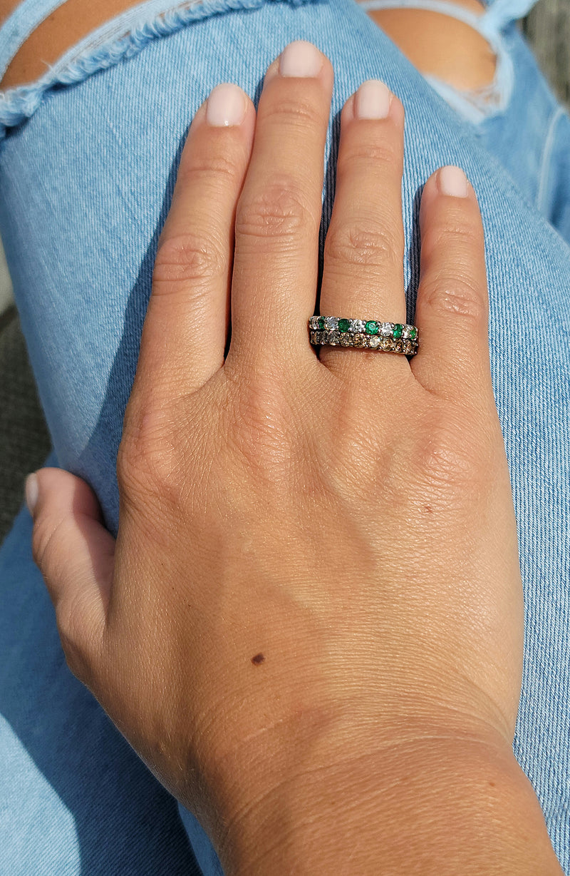 Emerald and Diamond Ring - Mila Gems